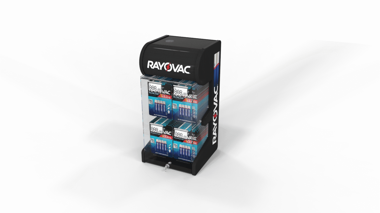 RAYOVAC E ERNERGIZER - DISPLAY CONFINADO 4 GANCHOS - 01